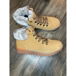 Sketchers BOBS Mountain Kiss Frontier Frenzy Boots Chestnut Brown Leather 10